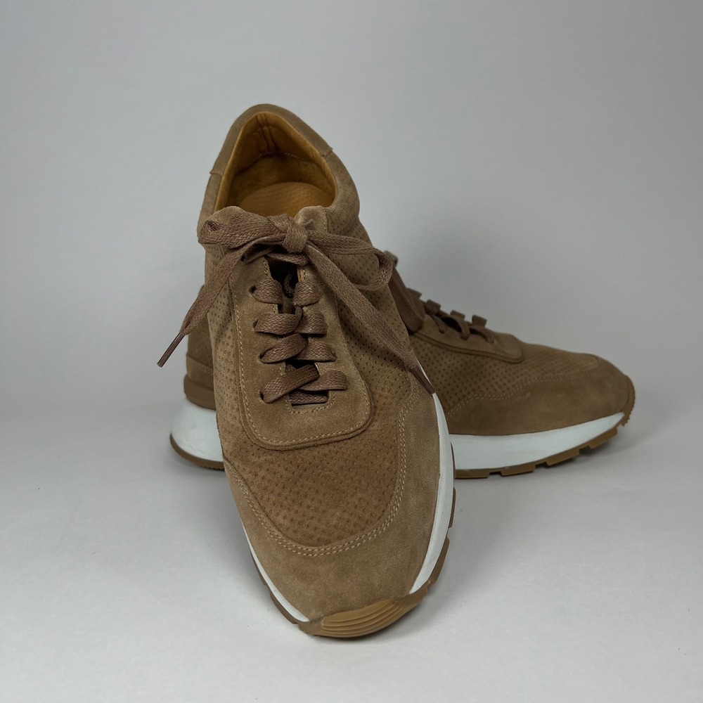 Peter Millar Men's Wayfare Runner Sneakers Dark Jute Suede Mens 10.5 M Brazil